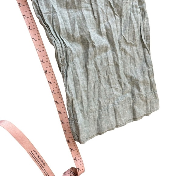 Tahari 100% Linen Light Green Cropped Women’s Pants Size Large Lagenlook Prarie - Picture 9 of 10